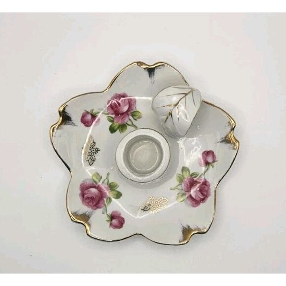 3 Vintage Porceain Candle Holders - Picture 3 of 13